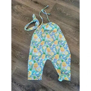 Pineapple‎ toddler girl romper with headband size 100 3t #1